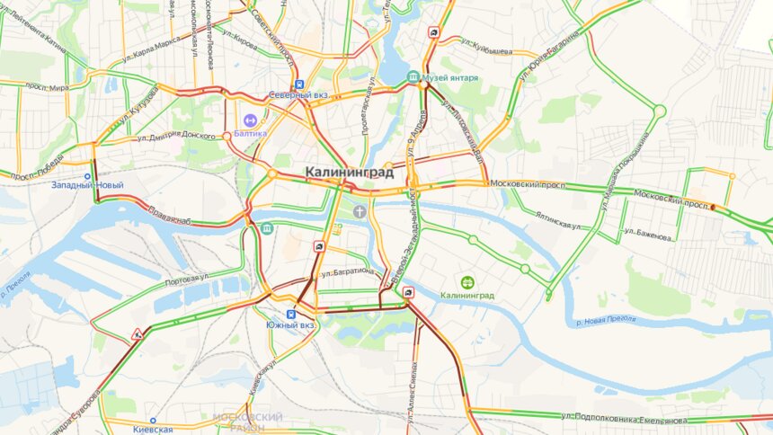 Карта пробок калининград онлайн