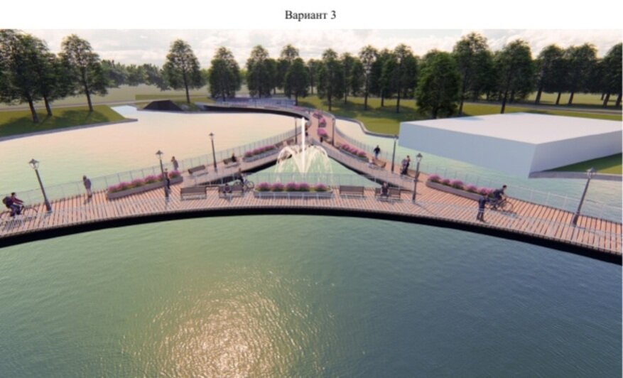 На Верхнем озере у бывшего ресторана «Причал» планируют построить мост (эскизы) - Новости Калининграда | Предоставлено администрацией Калининграда