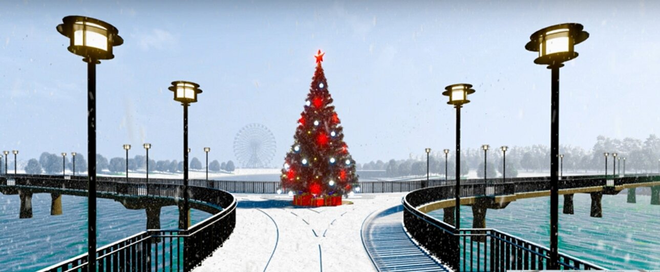 На будущем мосту через Верхнее озеро предложили проводить новогодние ярмарки (эскизы) - Новости Калининграда | Предоставлено администрацией Калининграда