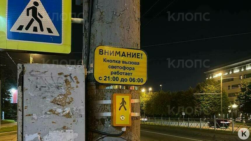 В Калининграде появился первый ночной светофор с кнопкой для пешеходов - Новости Калининграда | Фото: «Клопс»
