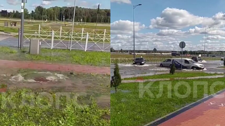 На Острове в Калининграде затопило улицы возле стадиона (видео) - Новости Калининграда | Фото: очевидец