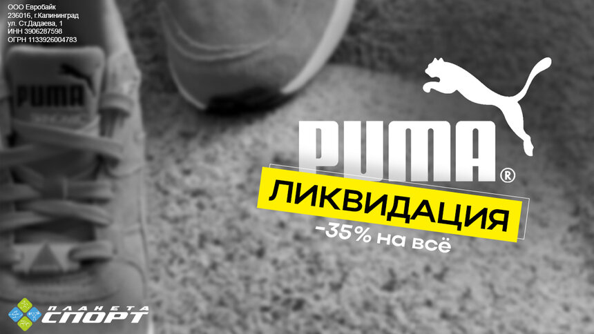 «Планета Спорт»: тотальная ликвидация бренда PUMA! - Новости Калининграда
