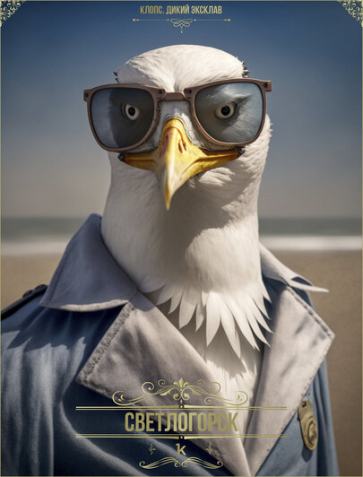 Светлогорск в образе чайки  | Иллюстрация: Александр Подгорчук  / Midjourney