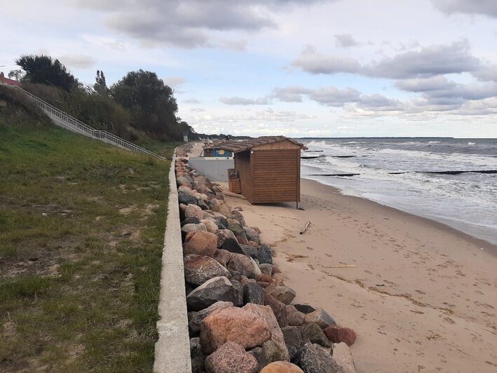 Из-за штормов в Калининградской области уменьшилась ширина пляжей на побережье — «Балтберегозащита» (фото) - Новости Калининграда | Фото: ГБУ КО «Балтберегозащита»