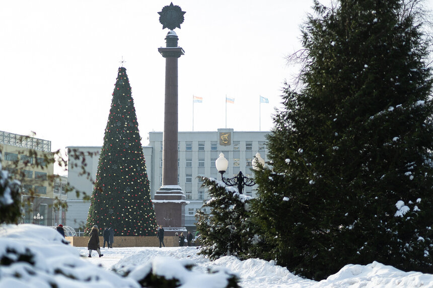 Фото дня: в Калининграде установили главную городскую ёлку - Новости Калининграда | Фото: Александр Подгорчук / «Клопс»