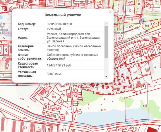 В Зеленоградске на месте бывшей турбазы разрешили построить семь зданий гостиничного комплекса - Новости Калининграда | Скриншот кадастровой карты