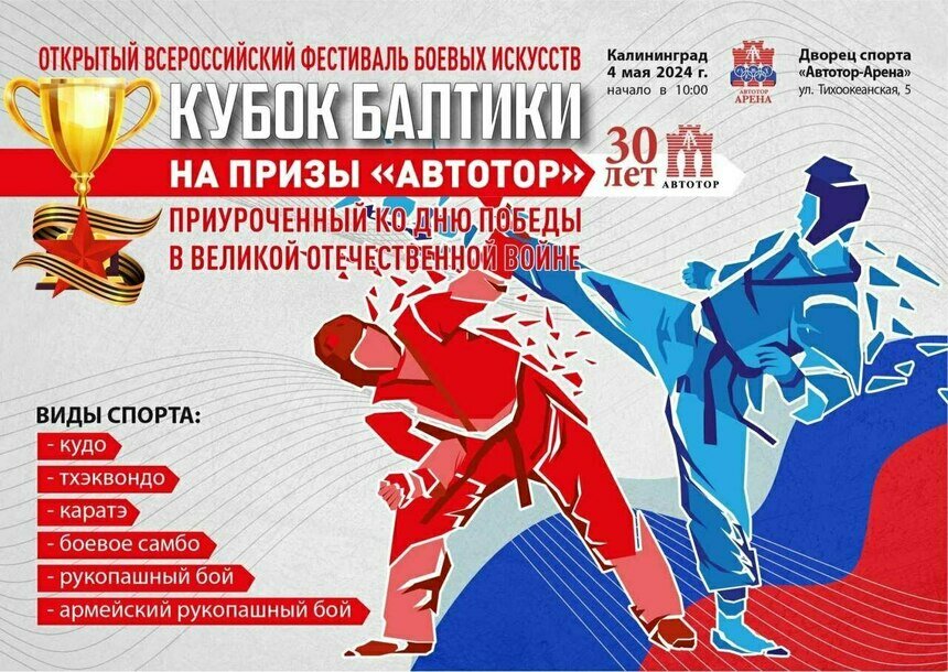 В Калининграде состоится открытый Всероссийский фестиваль боевых искусств «Кубок Балтики» - Новости Калининграда