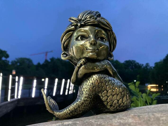 На одном из прудов Калининградской области появилась мини-скульптура русала (фото)   - Новости Калининграда | Фото: «Клопс»