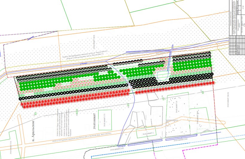 Схема высадки деревьев в посёлках Янтаровка и Аральское  | сайт госзакупок 