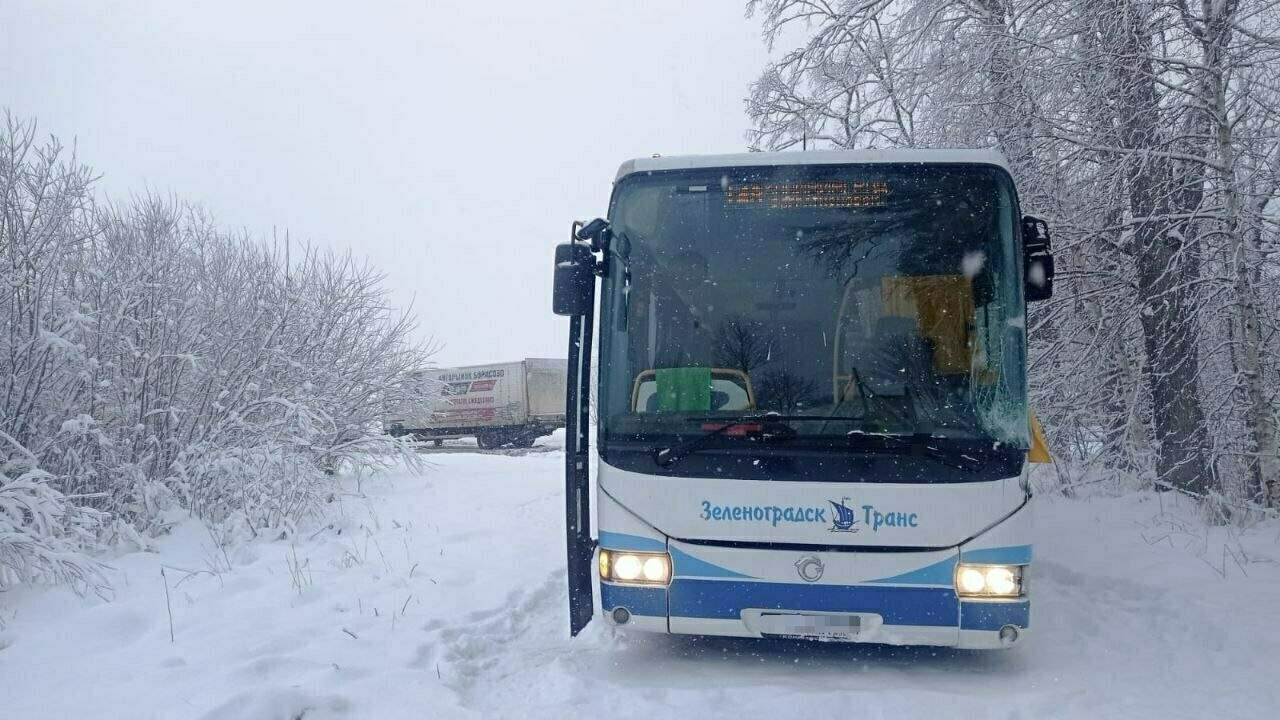 В Багратионовском районе грузовик выехал на встречку и врезался в  пассажирский автобус - Новости Калининграда