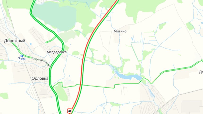 Пробка на Приморском полукольце достигла 5 км | Фото: скриншот &quot;Яндекс.Карты&quot;