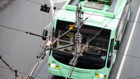 Синий иней лёг на провода: в Калининграде троллейбусы выбились из графика