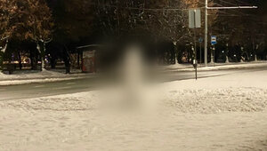 В центре Калининграда появилась непристойная снежная стела (фото) 