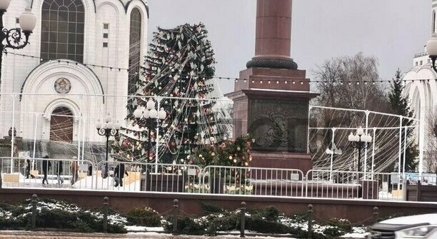 Дятлова дала сутки на то, чтобы зелёный «шакотис» на пл. Победы снова стал «конфеткой-ёлочкой»