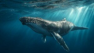 В Балтийском море пытаются спасти горбатого кита, застрявшего на песчаной отмели