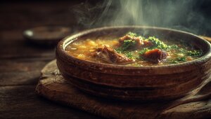 Секрет согревающего обеда от бабушки: как приготовить густой гороховый суп с копчёными рёбрышками 