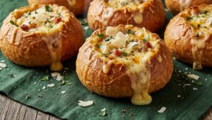 Семья больше не представляет жизнь без этих булочек: печём сырные горшочки с нежной начинкой внутри 